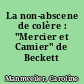 La non-abscene de colère : "Mercier et Camier" de Beckett