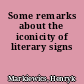 Some remarks about the iconicity of literary signs