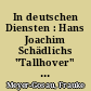 In deutschen Diensten : Hans Joachim Schädlichs "Tallhover" : eine Lektüre
