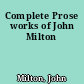 Complete Prose works of John Milton