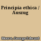 Principia ethica / Auszug
