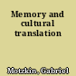 Memory and cultural translation
