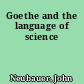 Goethe and the language of science