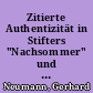 Zitierte Authentizität in Stifters "Nachsommer" und Fontanes "Effi Briest" : Hegel - Bergson - Barthes