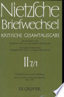 Briefe von und an Friedrich Nietzsche, April 1869 - Mai 1872, [Nachbericht]