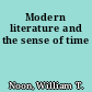 Modern literature and the sense of time