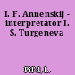 I. F. Annenskij - interpretator I. S. Turgeneva