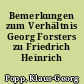 Bemerkungen zum Verhältnis Georg Forsters zu Friedrich Heinrich Jacobi