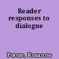 Reader responses to dialogue