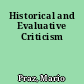 Historical and Evaluative Criticism