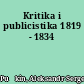 Kritika i publicistika 1819 - 1834