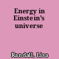 Energy in Einstein's universe