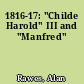 1816-17: "Childe Harold" III and "Manfred"