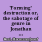 'Forming' destruction or, the sabotage of genre in Jonathan Swift's Poetry