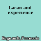 Lacan and experience