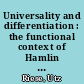 Universality and differentiation : the functional context of Hamlin Garland "Veritism"