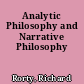 Analytic Philosophy and Narrative Philosophy