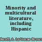 Minority and multicultural literature, including Hispanic literature