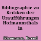 Bibliographie zu Kritiken der Uraufführungen Hofmannsthals in Berlin