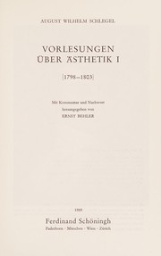 Vorlesungen über Ästhetik 1: (1798 - 1803)