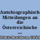Autobiographische Mitteilungen an die Österreichische Akademie der Wisseschaften