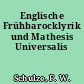 Englische Frühbarocklyrik und Mathesis Universalis
