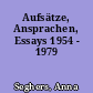 Aufsätze, Ansprachen, Essays 1954 - 1979