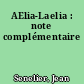 AElia-Laelia : note complémentaire