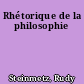 Rhétorique de la philosophie