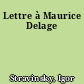 Lettre à Maurice Delage