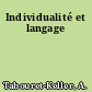 Individualité et langage