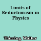 Limits of Reductionism in Physics
