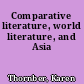 Comparative literature, world literature, and Asia