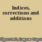 Indices, corrections and additions