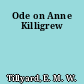 Ode on Anne Killigrew