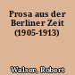 Prosa aus der Berliner Zeit (1905-1913)