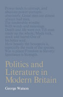 Politics and literature in modern Britain
