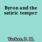 Byron and the satiric temper