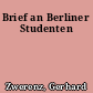 Brief an Berliner Studenten