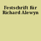 Festschrift für Richard Alewyn