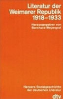Literatur der Weimarer Republik : 1918 - 1933