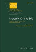 Expressivität und Stil : Helmuth Plessners Sinnes- und Ausdrucksphilosophie