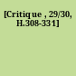 [Critique , 29/30, H.308-331]