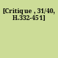 [Critique , 31/40, H.332-451]