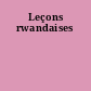 Leçons rwandaises