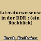 Literaturwissenschaft(en) in der DDR : (ein Rückblick)