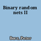 Binary random nets II