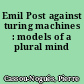 Emil Post against turing machines : models of a plural mind