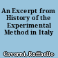 An Excerpt from History of the Experimental Method in Italy