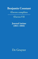 Journal intime (1811 - 1816) ;Carnet ; Livres de dépenses